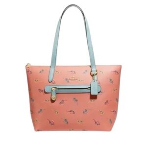 Coach City Tote Sunglasses Print Leather Shoulder Bag Coral Orange Blue